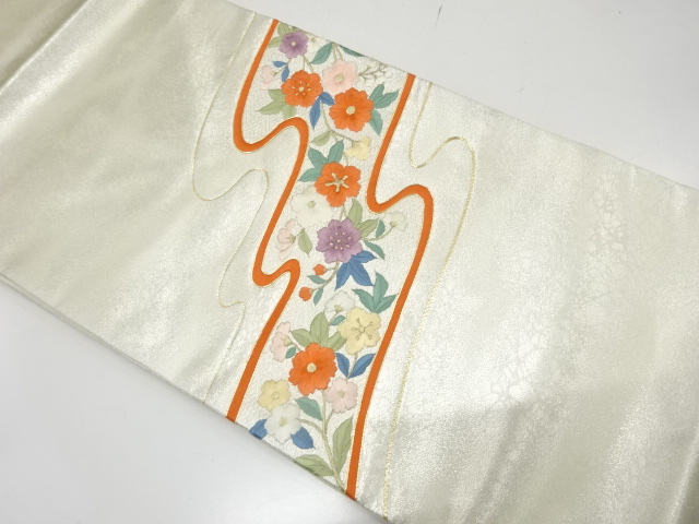 JAPANESE NAGOYA OBI / EMBROIDERY / WEEPING FLOWER